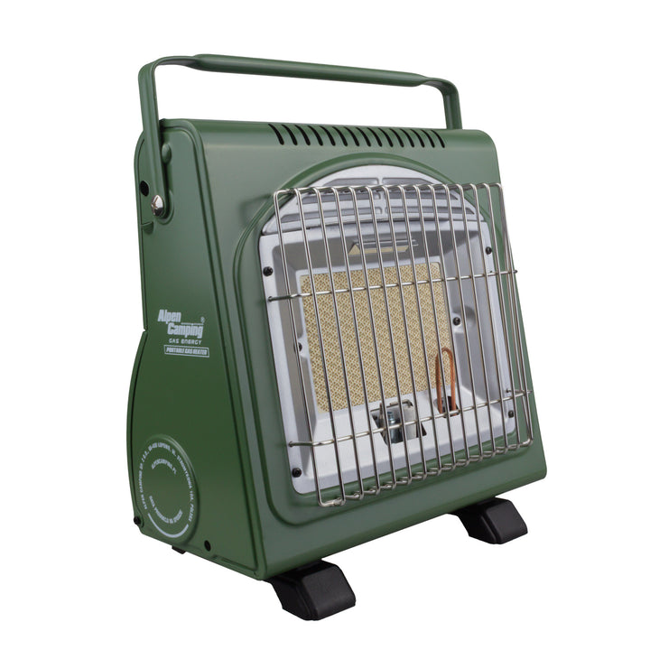 Alpen Camping prijenosni plinski štednjak, 2-u-1, potrošnja plina 124 g/h, piezo paljenje, ICELAND IK-1000 PRO+ 4 x 227 g GreenBlue plinske patrone. Certifikat: Pi 0875, u skladu sa standardom EN417.