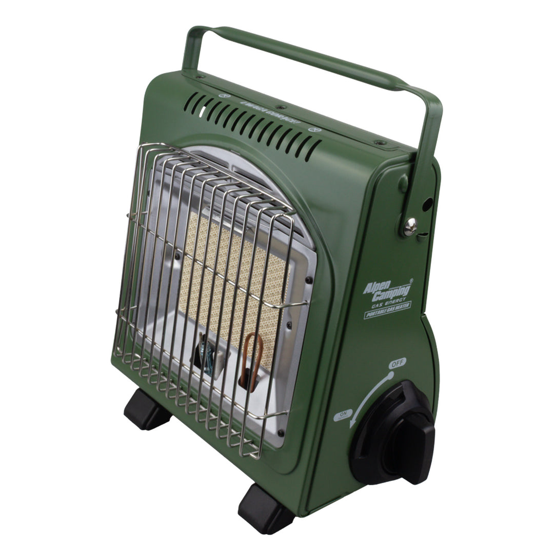 Alpen Camping prijenosni plinski štednjak, 2-u-1, potrošnja plina 124 g/h, piezo paljenje, ICELAND IK-1000 PRO+ 4 x 227 g GreenBlue plinske patrone. Certifikat: Pi 0875, u skladu sa standardom EN417.