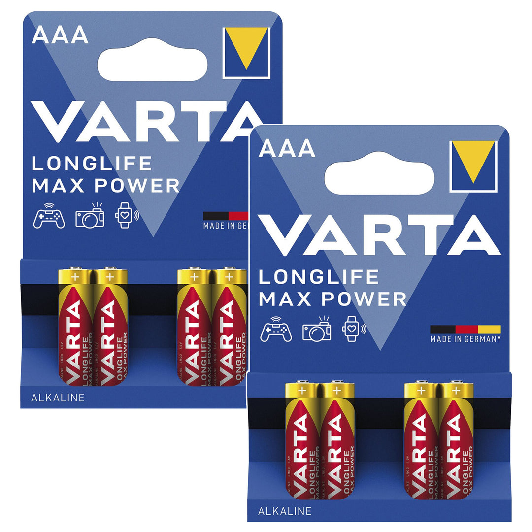 8x R-03 R03 AAA alkalne baterije 1,5 V – Varta Longlife Max Power