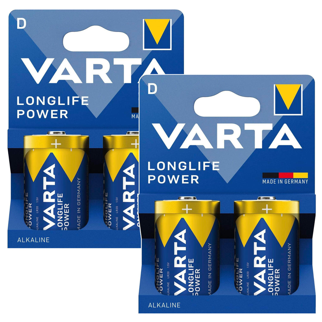 4x R-20 R20 D 1,5 V alkalne baterije – dugotrajna snaga tvrtke Varta