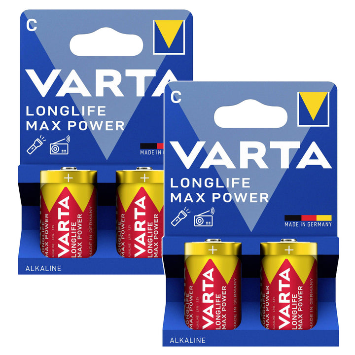 4x Varta Longlife Max Power R14 C alkalne baterije 1,5 V