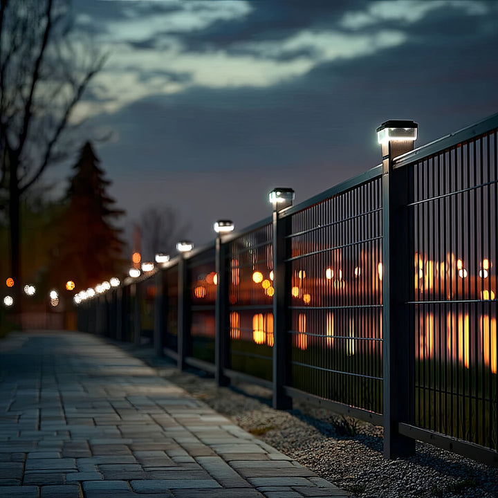 GreenBlue solarna LED svjetiljka za stup, 80x80 mm, krović u obliku omotnice, 3200 K, GB127 bijela, 4 komada