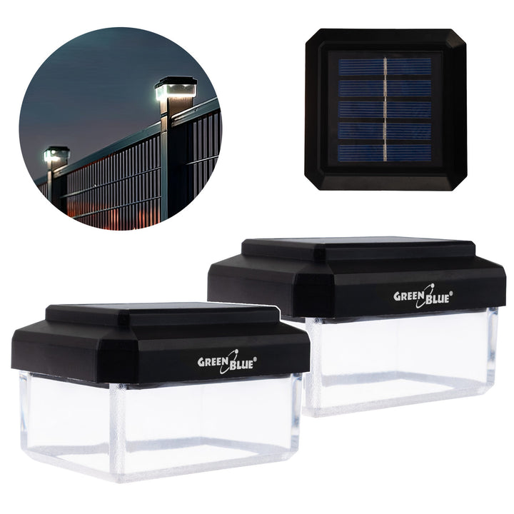 GreenBlue solarna LED svjetiljka za stup, 60x40 mm, krović u obliku omotnice, 3200 K, GB125 bijela, 2 komada