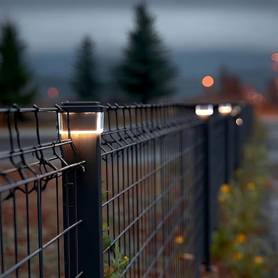 GreenBlue solarna LED svjetiljka za stup, 100x100 mm, krović u obliku omotnice, 3200 K, GB128 toplo bijela, 2 komada