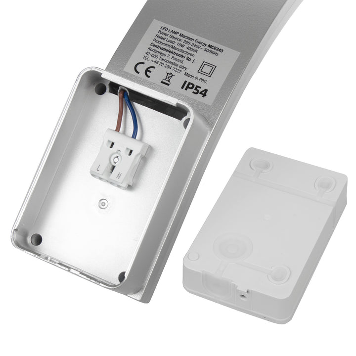 Maclean LED svjetlo za fasadu, 800 lm, IP54, 10 W, prirodno bijela (4000 K), srebrna, MCE343 SV, 2 komada