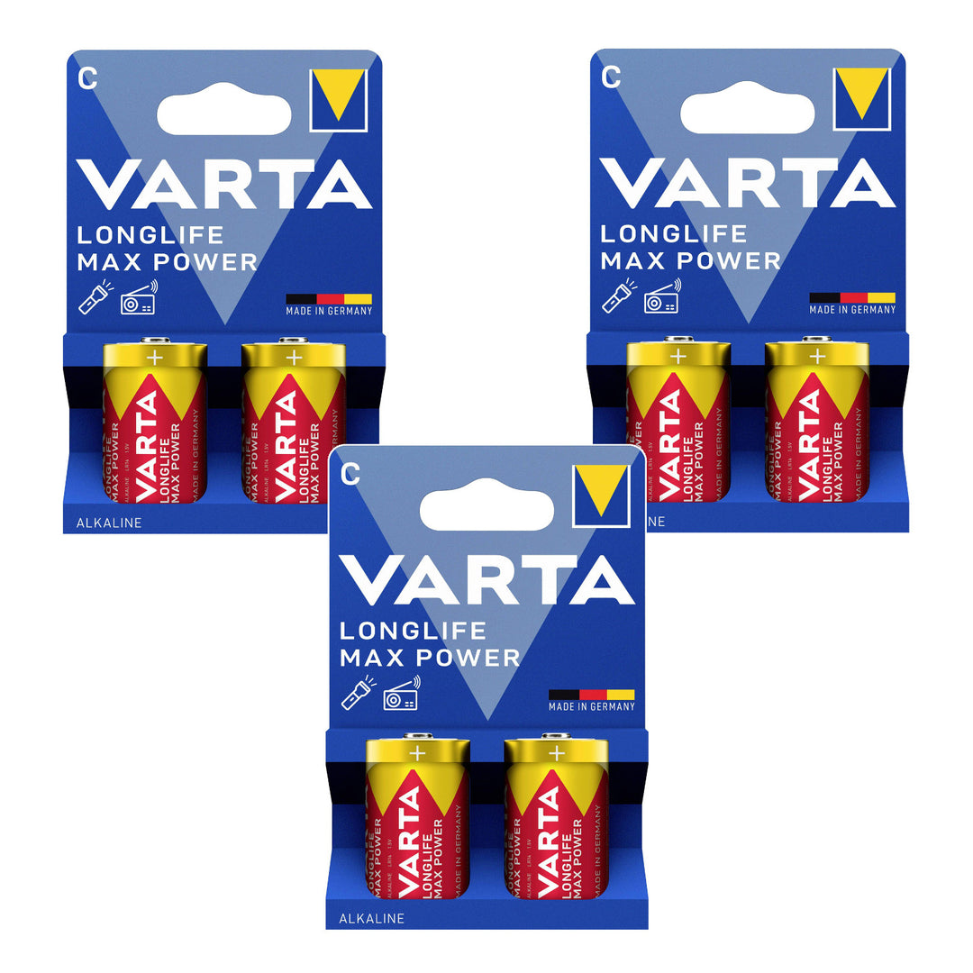 6x R-14 R14 C 1,5 V alkalne baterije – Varta Longlife Max Power