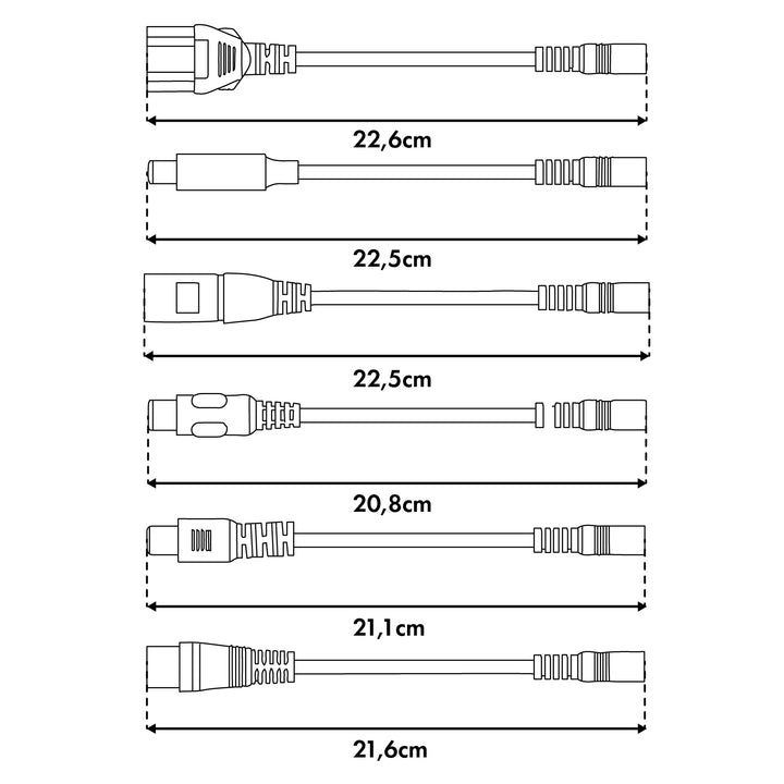 Maclean Energy univerzalni punjač / napajanje za skutere, 54,6 V DC, 2 A, max. 110 W, brzo punjenje, 6 utikača, MCE665
