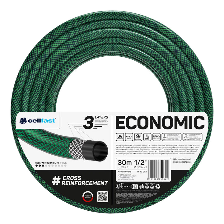 Cellfast Aluplus kolica za crijevo 1/2" 60 m + Cellfast Economic vrtno crijevo 1/2" 30 m