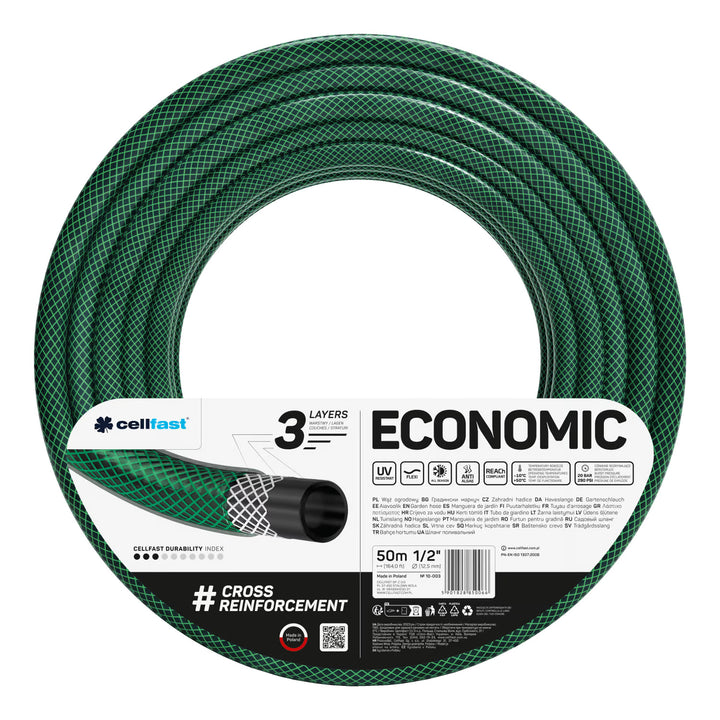 Cellfast Aluplus kolica za crijevo 1/2" 60 m + Cellfast Economic vrtno crijevo 1/2" 50 m