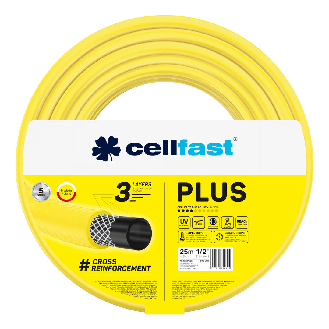 Cellfast Aluplus kolica za crijevo 1/2" 60 m + Cellfast Plus vrtno crijevo 1/2" 25 m