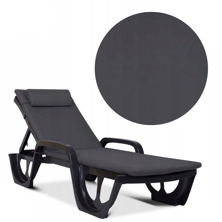 Jastuk za ležaljku Madera, tamnosivi, tkanina S-500, dimenzija 190x55 cm, pričvršćen elastičnom trakom, vodootporan, Madera S-49