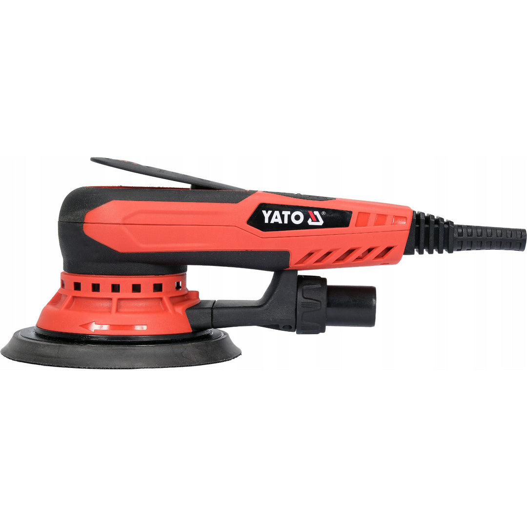 Yato ekscentrična brusilica, 150 mm, 350 W, brzina 4000–10000 o/min, duljina kabela 3 m, može se spojiti na usisavač, YT-82206