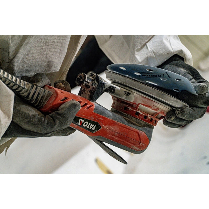 Yato ekscentrična brusilica, 150 mm, 350 W, brzina 4000–10000 o/min, duljina kabela 3 m, može se spojiti na usisavač, YT-82206