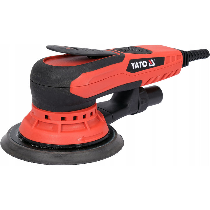 Yato ekscentrična brusilica, 150 mm, 350 W, brzina 4000–10000 o/min, duljina kabela 3 m, može se spojiti na usisavač, YT-82206