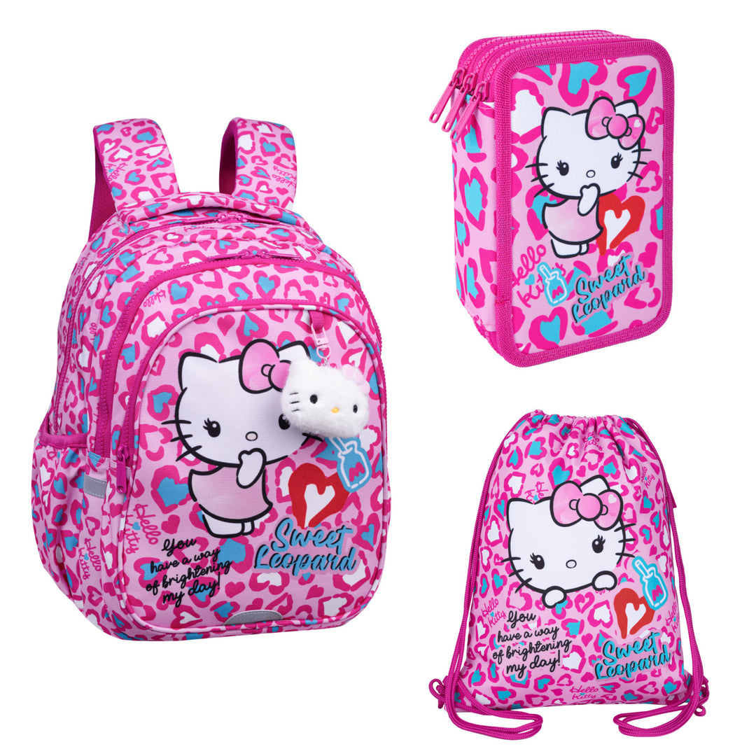 Hello Kitty Coolpack školski set, Jerry ruksak s tri pretinca (15"), Jumper 3 olovkaš s dodacima i sportska torba za cipele