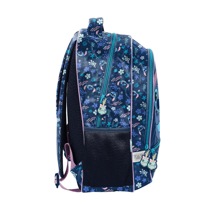 Stitch Paso školski set, ruksak s dva pretinca, reflektirajući detalji i ojačana leđa, olovkaš (prazan) s petljama za olovke, vrećica za cipele koja se može nositi na leđima, DS26XX