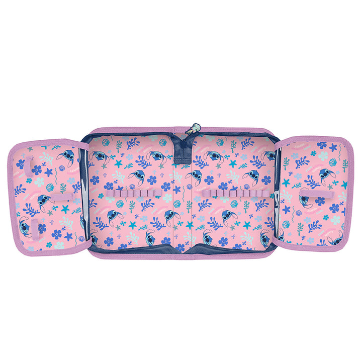 Stitch Paso školski set, ruksak s dva pretinca, reflektirajući detalji i ojačana leđa, olovkaš (prazan) s petljama za olovke, vrećica za cipele koja se može nositi na leđima, DS26XX