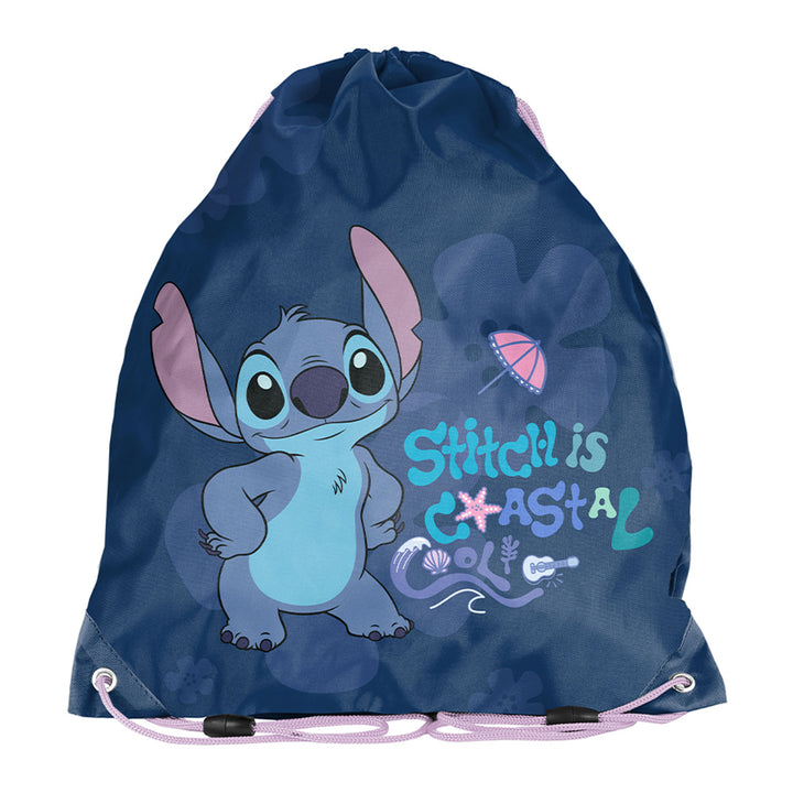 Stitch Paso školski set, ruksak s dva pretinca, reflektirajući detalji i ojačana leđa, olovkaš (prazan) s petljama za olovke, vrećica za cipele koja se može nositi na leđima, DS26XX