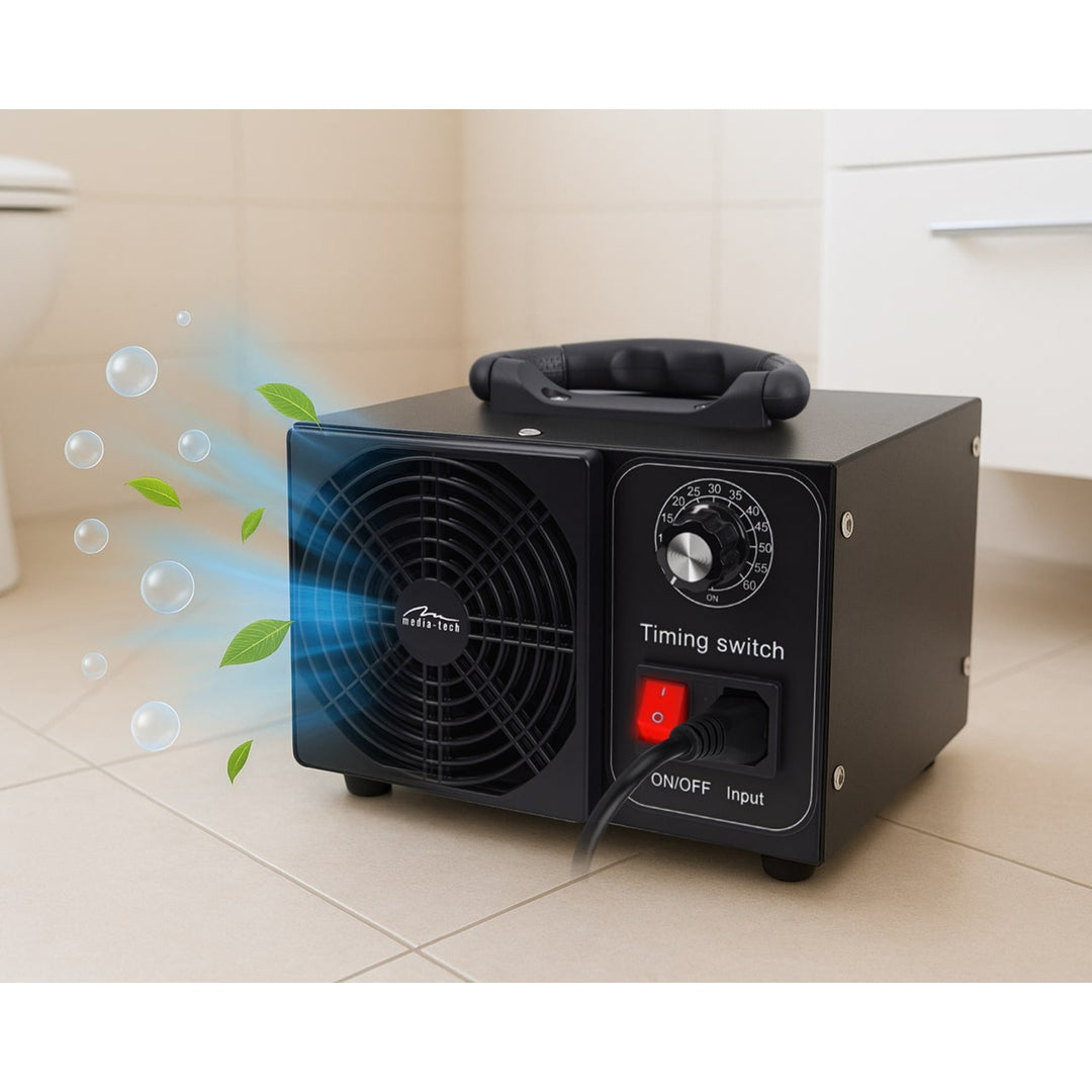 Profesionalni generator ozona za dezinfekciju i pročišćavanje zraka, Mediatech, Izlaz ozona: 60.000 mg/h, TAJMER, Snaga: 140 W, metalno kućište