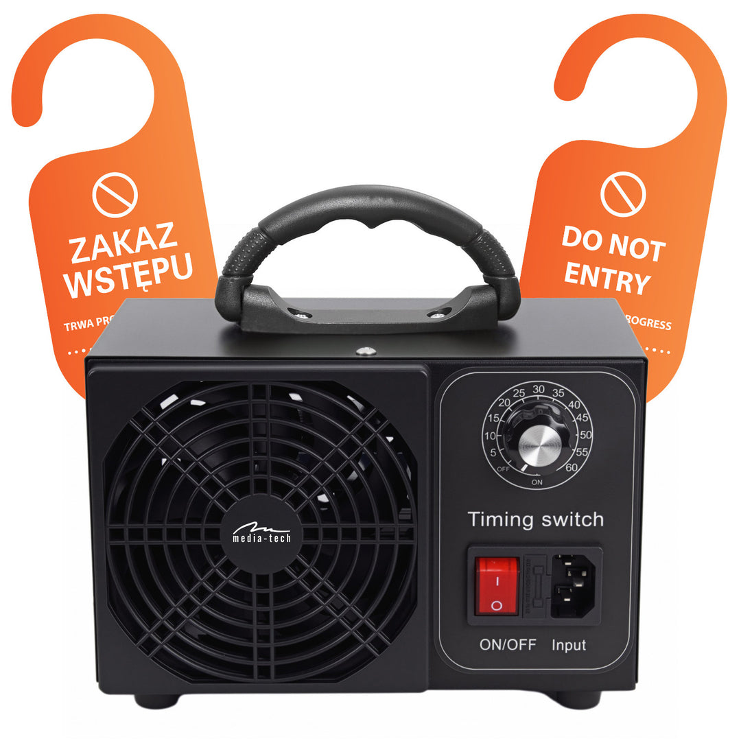 Profesionalni generator ozona za dezinfekciju i pročišćavanje zraka, Mediatech, Izlaz ozona: 60.000 mg/h, TAJMER, Snaga: 140 W, metalno kućište