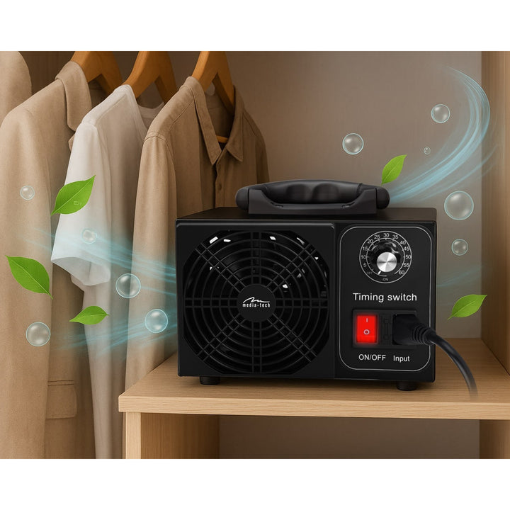 Profesionalni generator ozona za dezinfekciju i pročišćavanje zraka, Mediatech, Izlaz ozona: 60.000 mg/h, TAJMER, Snaga: 140 W, metalno kućište