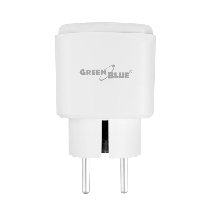 GreenBlue daljinski upravljana WiFi utičnica, Android/iOS/Alexa/Google Home, tajmer, mjerač snage, max. 16 A/3840 W, GB735 W, 2 komada