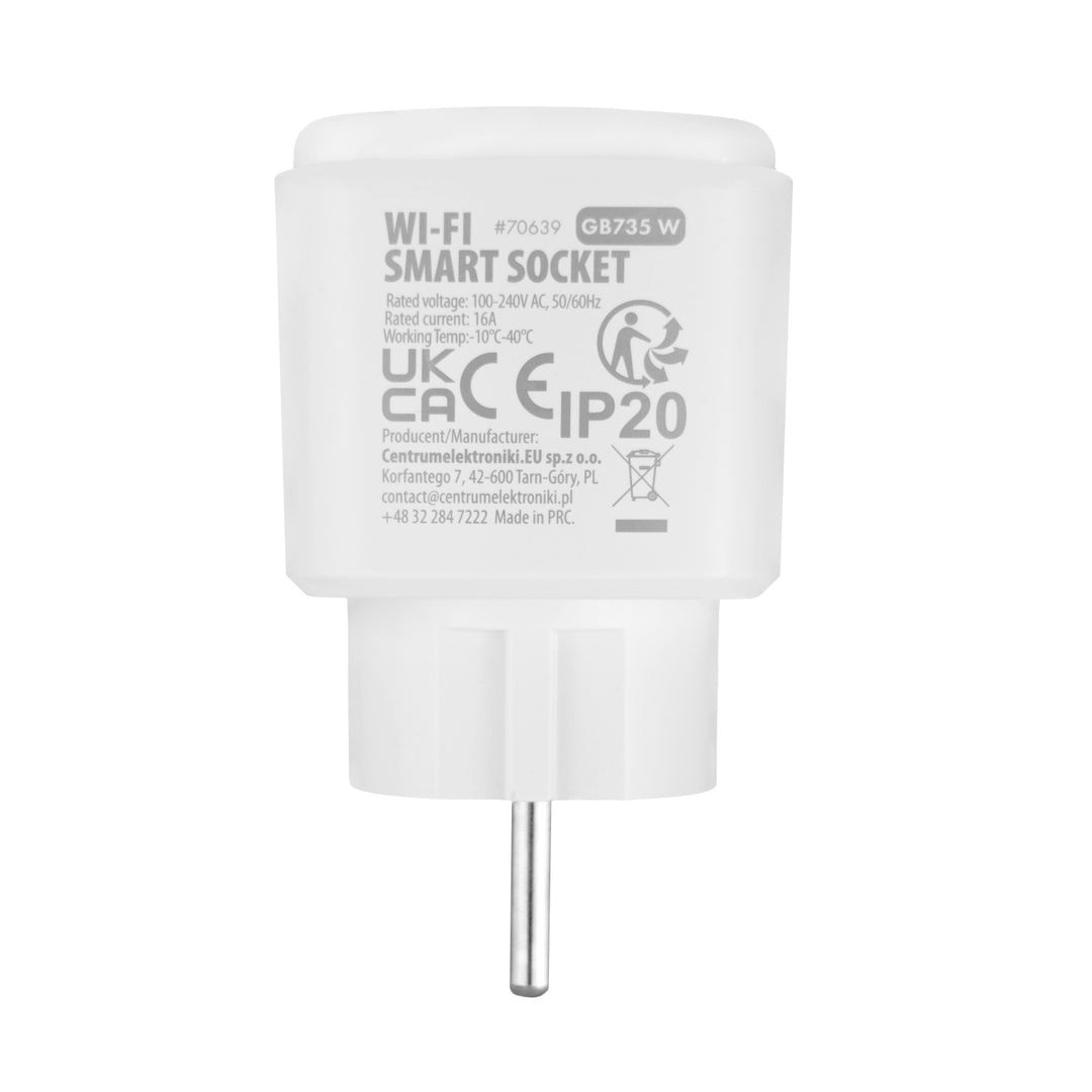 GreenBlue daljinski upravljana WiFi utičnica, Android/iOS/Alexa/Google Home, tajmer, mjerač snage, max. 16 A/3840 W, GB735 W, 2 komada