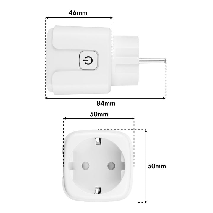 GreenBlue daljinski upravljana WiFi utičnica, Android/iOS/Alexa/Google Home, tajmer, mjerač snage, max. 16 A/3840 W, GB735 W, 2 komada