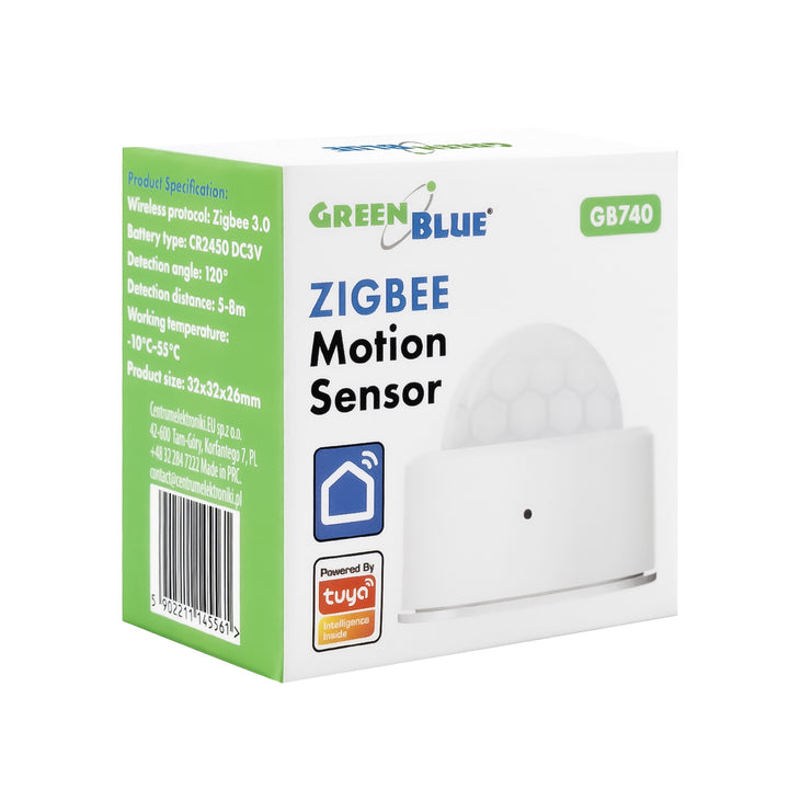 Tuya GreenBlue Zigbee bežični senzor pokreta, Android/iOS, CR2450 DC 3,0 V, kut detekcije 120° / do 8 m, GB740, 2 komada