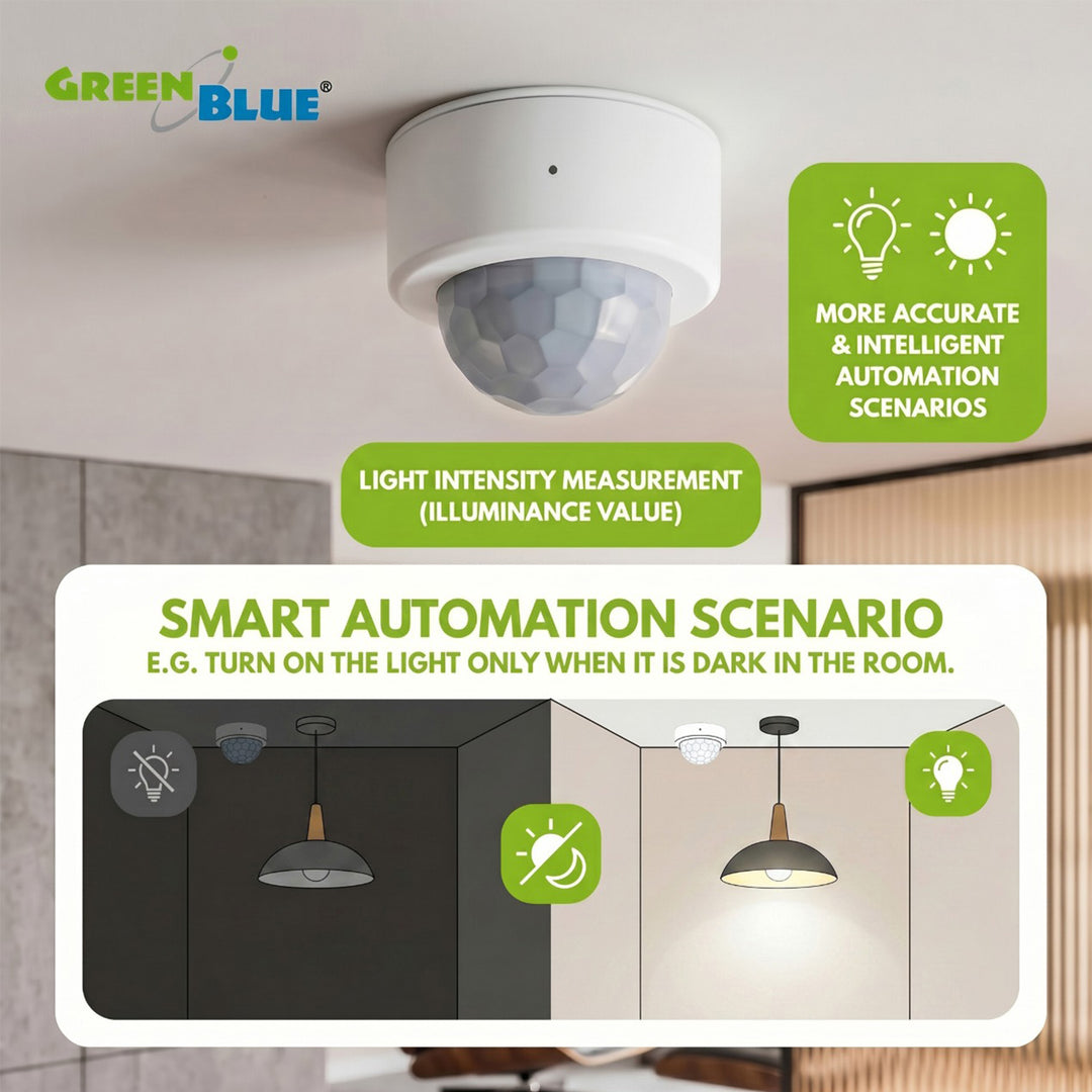 Tuya GreenBlue Zigbee bežični senzor pokreta, Android/iOS, CR2450 DC 3,0 V, kut detekcije 120° / do 8 m, GB740, 2 komada
