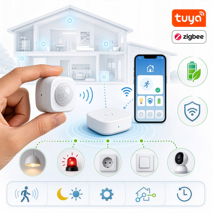 Tuya GreenBlue Zigbee bežični senzor pokreta, Android/iOS, CR2450 DC 3,0 V, kut detekcije 120° / do 8 m, GB740, 2 komada