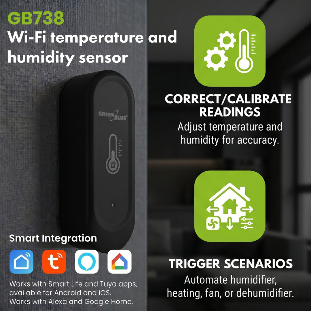 GreenBlue Outdoor WiFi senzor temperature i vlažnosti, Android/iOS, 3,0 V DC, LR03x2, IP65, GB741, 2 komada