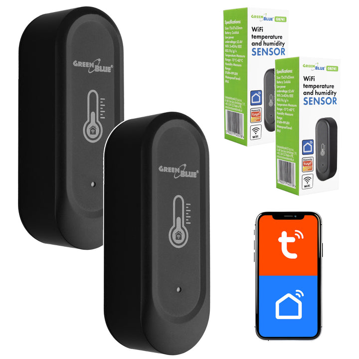 GreenBlue Outdoor WiFi senzor temperature i vlažnosti, Android/iOS, 3,0 V DC, LR03x2, IP65, GB741, 2 komada