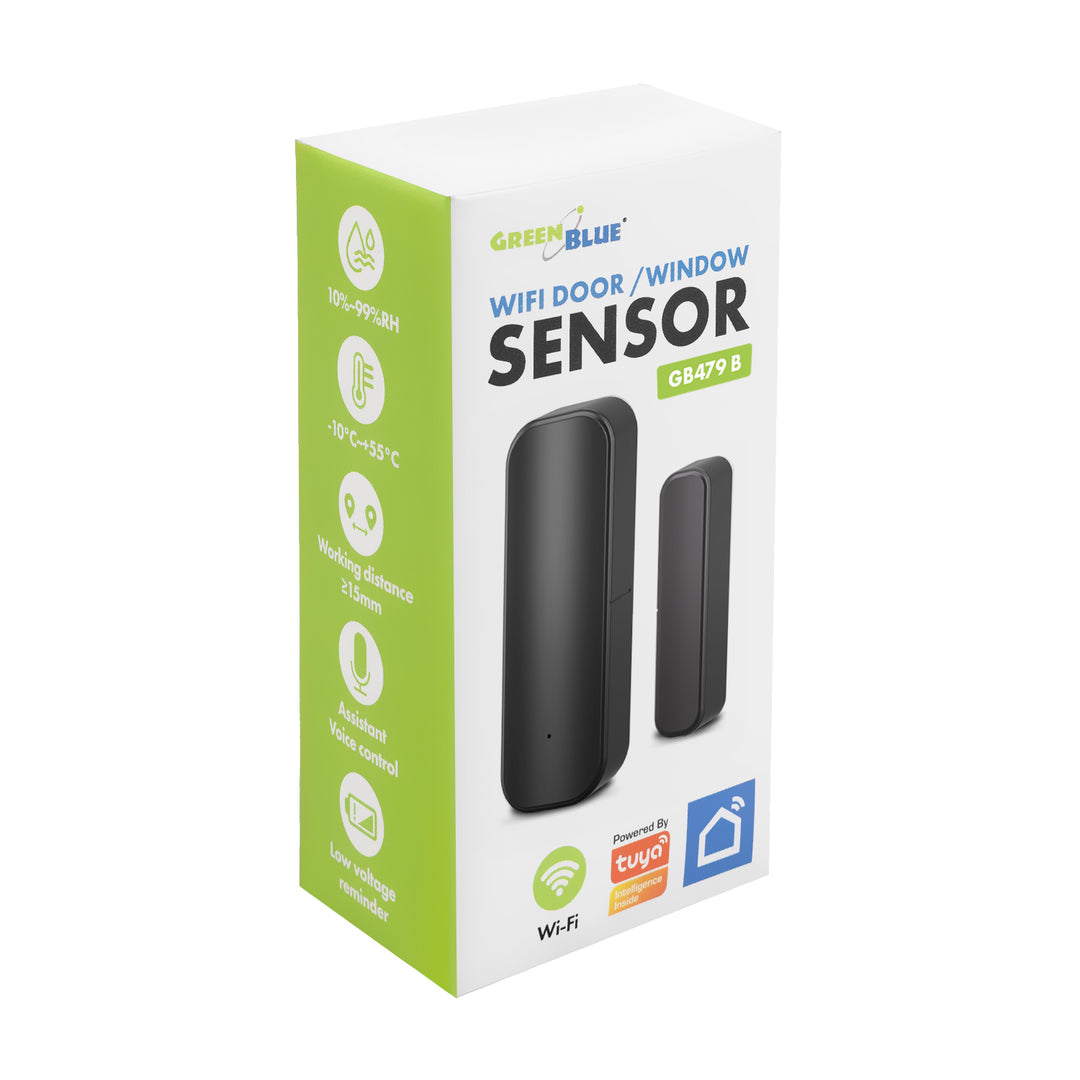 GreenBlue bežični senzor sa žilicom / WiFi senzor za vrata i prozore, Android/iOS, 3,0 V DC, LR03x2, GB479 B, 2 seta
