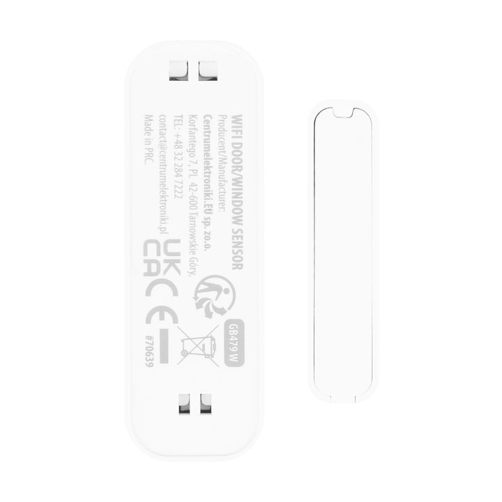 GreenBlue bežični senzor sa žičanom jezgrom / WiFi senzor za vrata i prozore, Android/iOS, 3,0 V DC, LR03x2, GB479 W, 2 seta