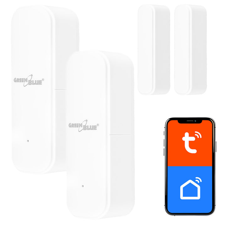GreenBlue bežični senzor sa žičanom jezgrom / WiFi senzor za vrata i prozore, Android/iOS, 3,0 V DC, LR03x2, GB479 W, 2 seta