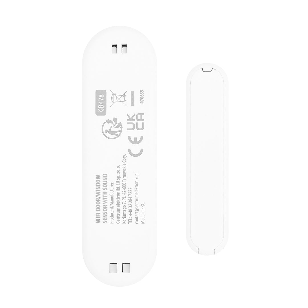 GreenBlue bežični senzor sa žičanom jezgrom / WiFi senzor za vrata i prozore, Android/iOS, 3,0 V DC, LR03x2, s alarmom, GB478, 2 seta