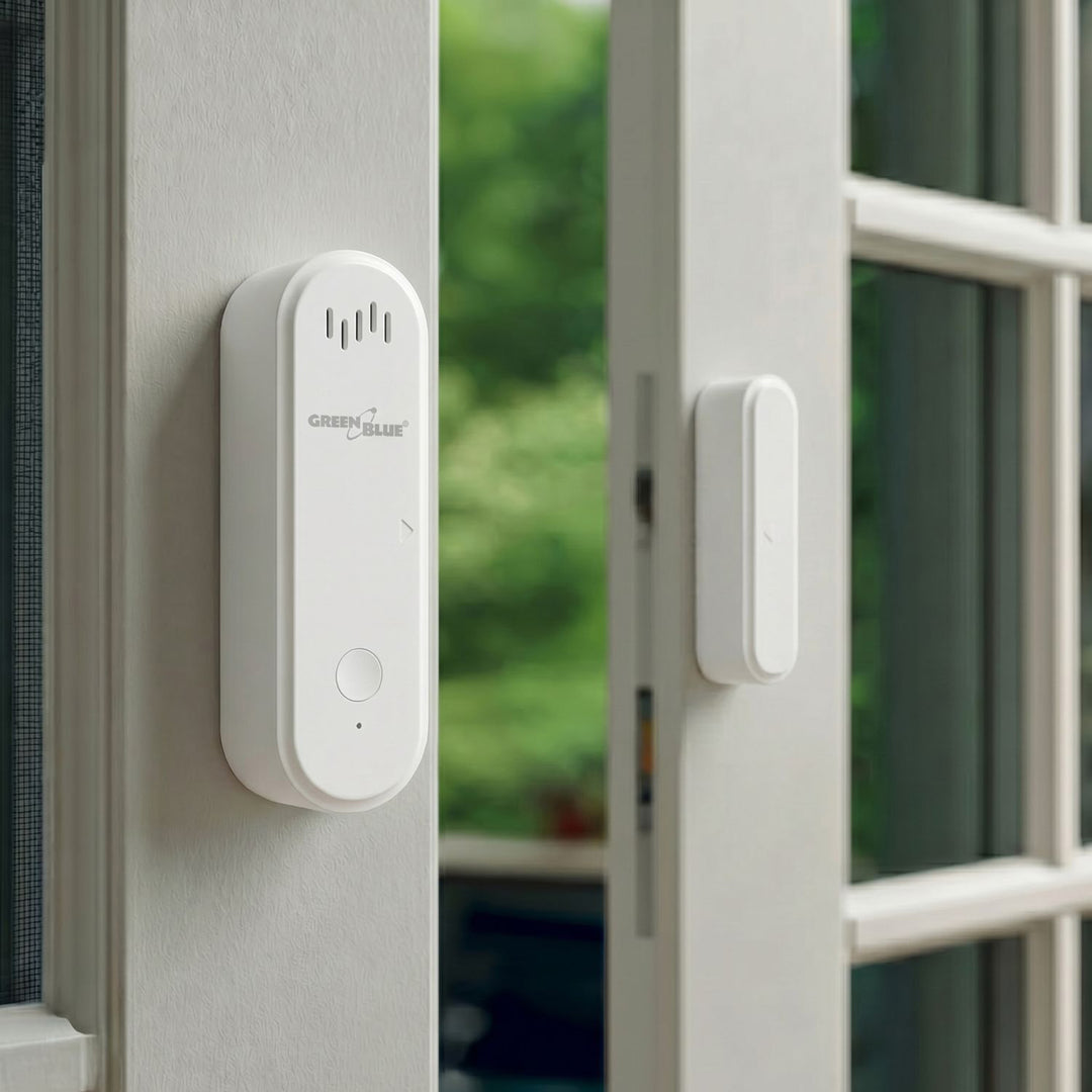 GreenBlue bežični senzor sa žičanom jezgrom / WiFi senzor za vrata i prozore, Android/iOS, 3,0 V DC, LR03x2, s alarmom, GB478, 2 seta