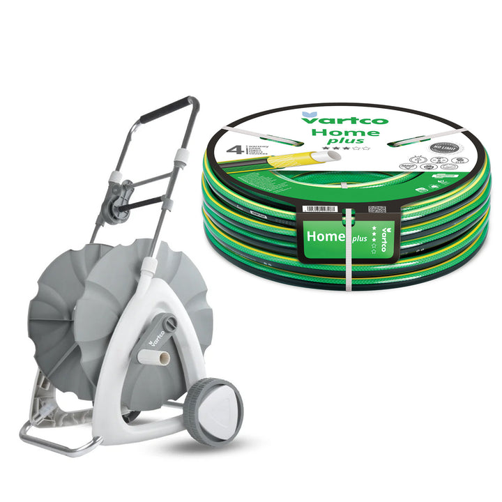 1/2" 45 m kolica za vrtnu crijevu + Vartco Home Plus 1/2" 30 m vrtna crijeva, Agaplast