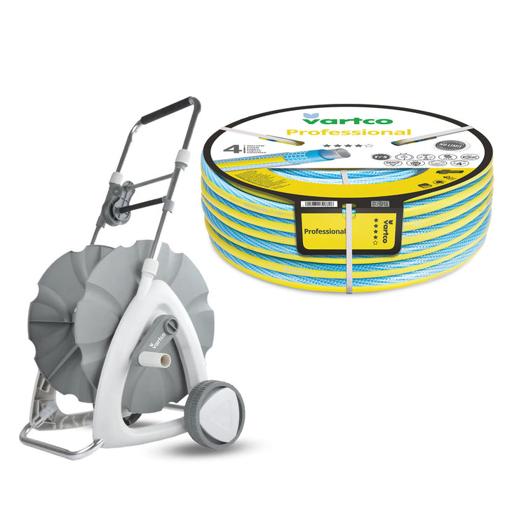1/2" 45 m kolica za vrtnu crijevu + Vartco Professional 1/2" 30 m vrtna crijeva tvrtke Agaplast