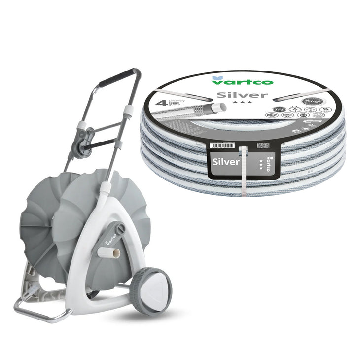 Vozica za vrtnu crijevu + Vartco Silver 1/2" 30 m vrtna crijeva tvrtke Agaplast