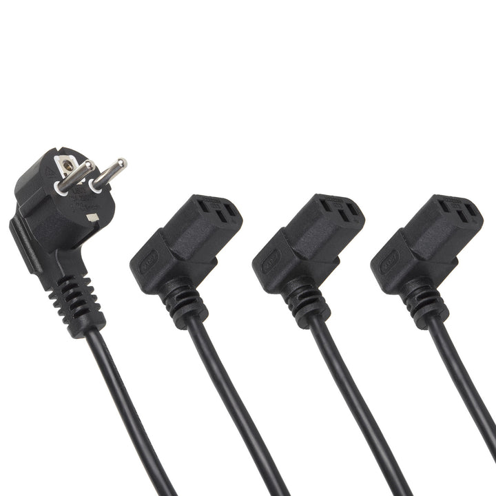 Maclean napojni kabel, kutni, 3-pin, EU utikač, 3 m, MCTV-854, 3 komada