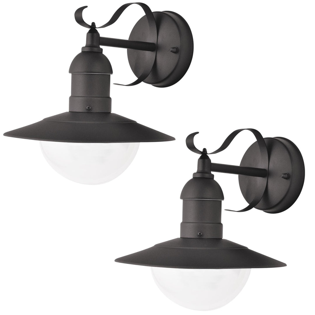 Rabalux Oslo vrtna zidna svjetiljka za pročelja zgrada, crna, E27, max. 60 W, IP43, 230 V, 2 komada