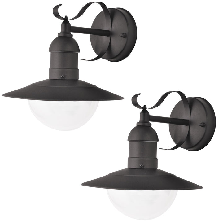 Rabalux Oslo vrtna zidna svjetiljka za pročelja zgrada, crna, E27, max. 60 W, IP43, 230 V, 2 komada