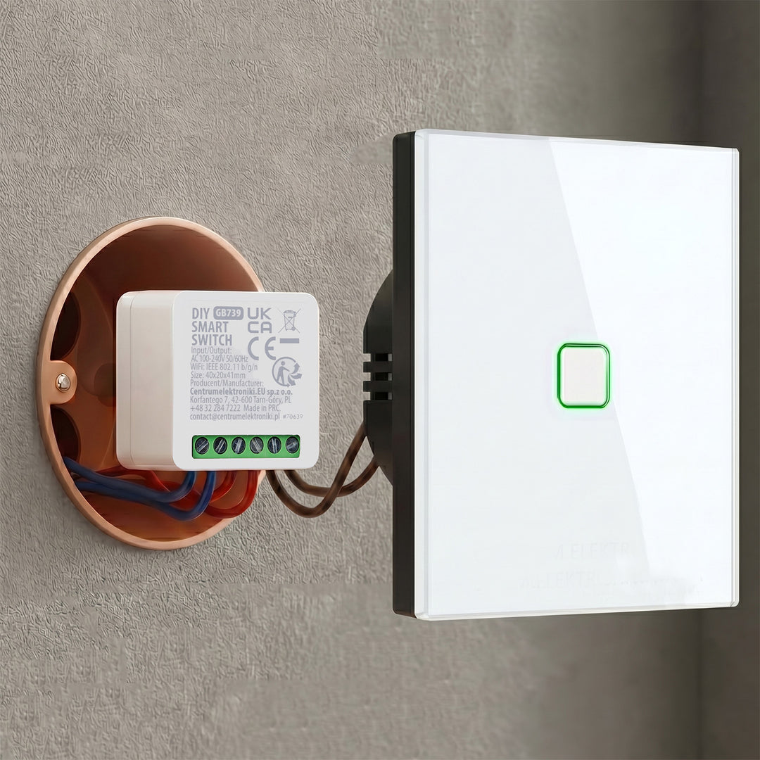 GreenBlue ugradbeni WiFi relej, Android/iOS/Alexa/Google Home, 100–240 V AC, 50/60 Hz, max. 16 A, za LED diode snage 150 W, GB739, 3 komada