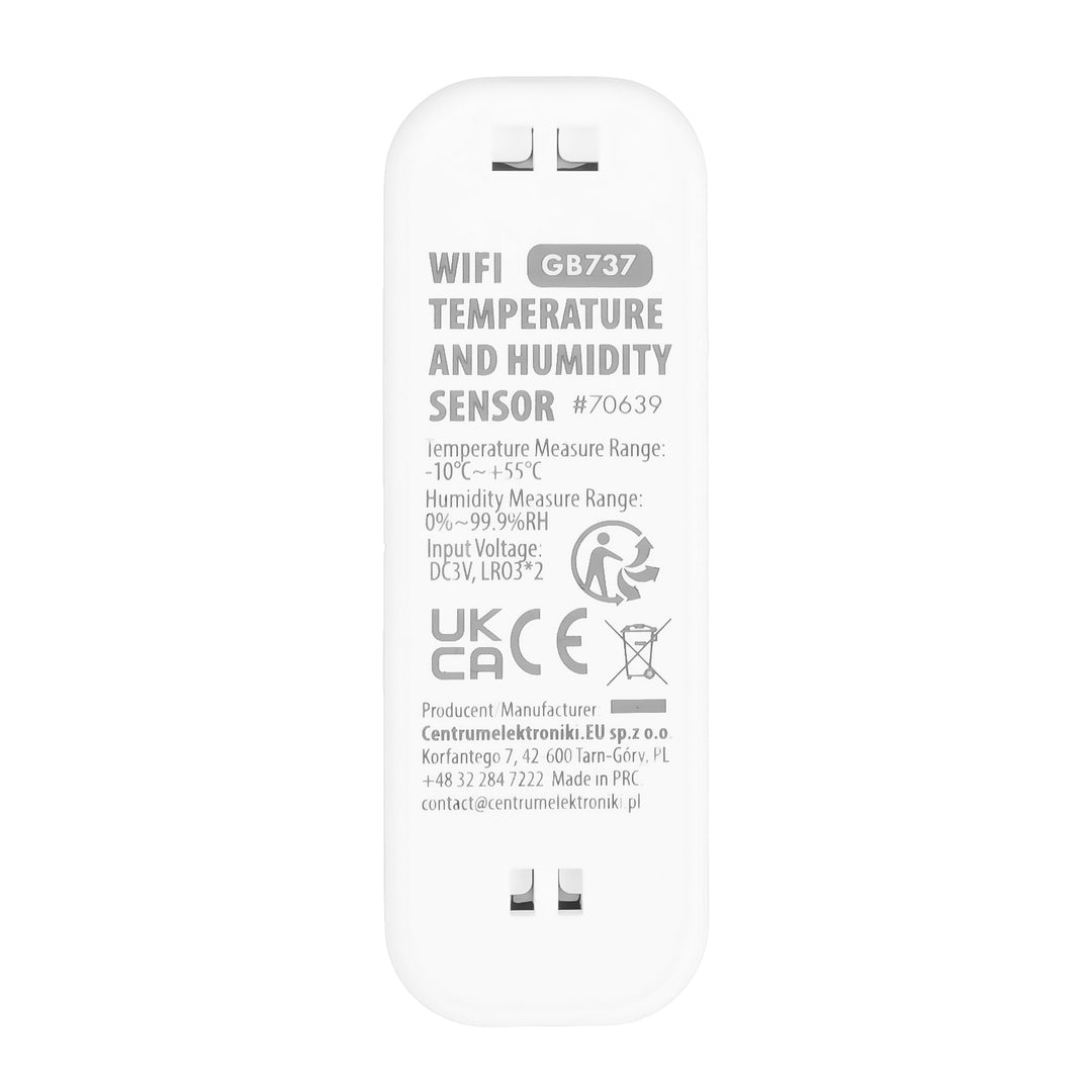 GreenBlue WiFi senzor temperature i vlažnosti, Android/iOS/Alexa/Google Home, 3,0 V DC, LR03x2, GB737 (2 komada) + 4x Varta Industrial 4003 AAA alkalne baterije
