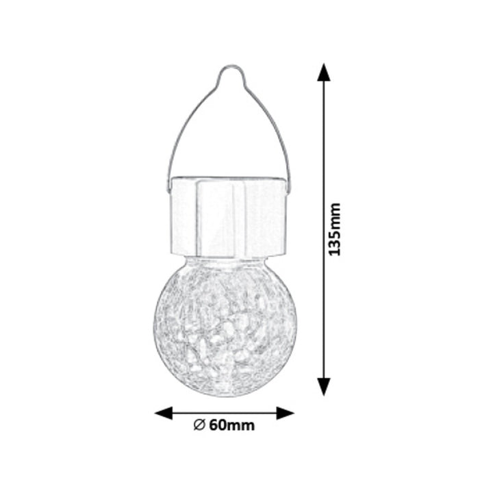 Rabalux Yola solarna lampa, 1 lm, IP44, satenski krom, 0,06 W LED, 7850