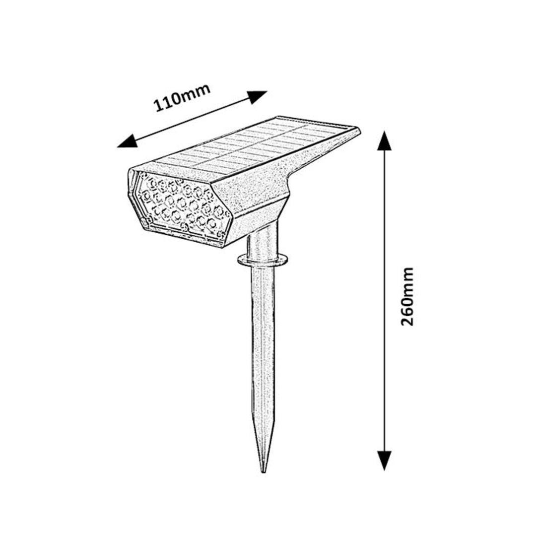 Rabalux Nantes solarna lampa, 50 LM IP65, crna, 0,5 W LED, 77088