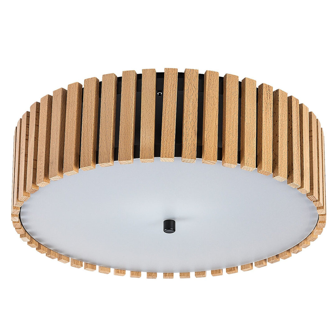 Rabalux Noxelle E27 3x MAX 25W IP20 stropna svjetiljka, mat crna/drvo, 71420