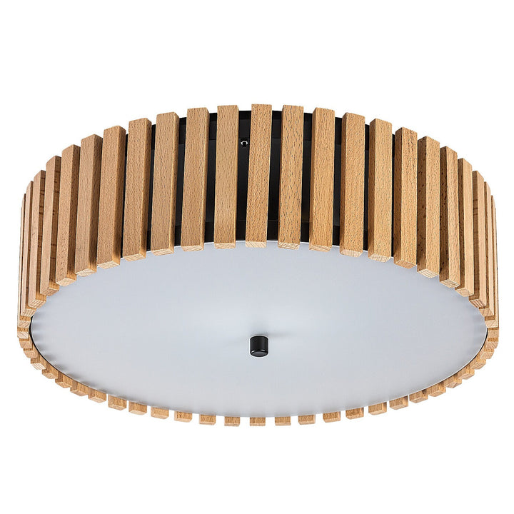 Rabalux Noxelle E27 3x MAX 25W IP20 stropna svjetiljka, mat crna/drvo, 71420